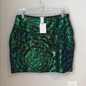 H&M | Green Sequin Mini Skirt